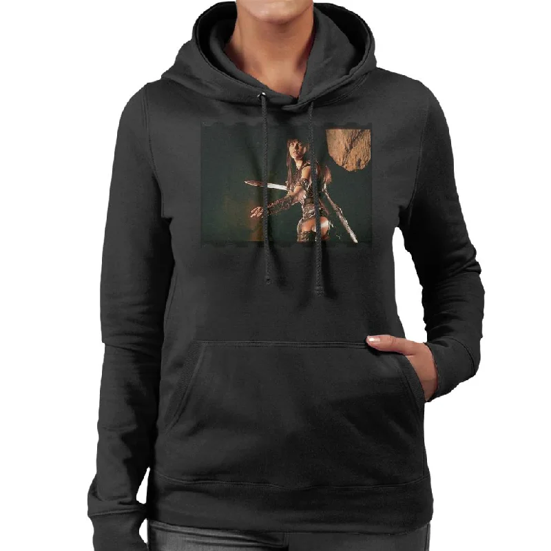 Xena Warrior Princess Fighting Women's Hooded Sweatshirt