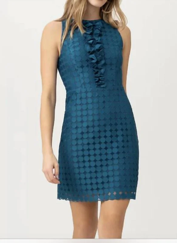 Battery Park Dress In Teal