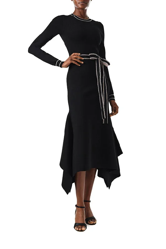 Long Sleeve Noir Knit Dress