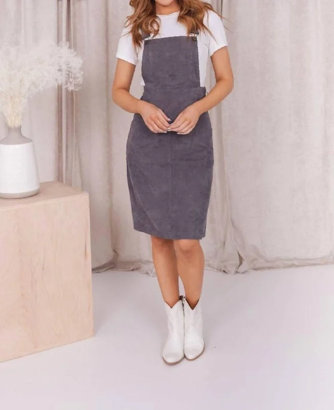 Evie Overall Dress In Smoke