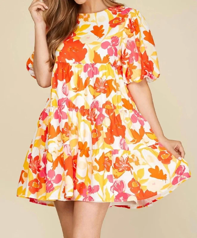 Embrace Your Beauty Dress In Orange Multi