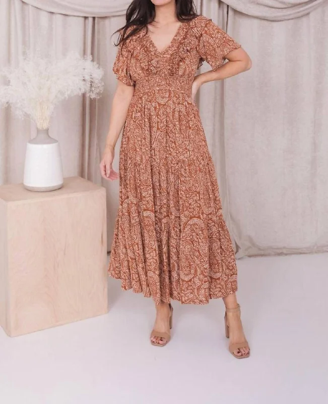 Shay Maxi Dress In Golden Floral