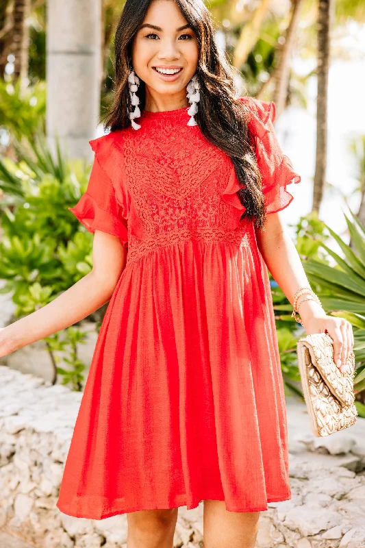 Realized Love Chili Powder Red Lace Dress