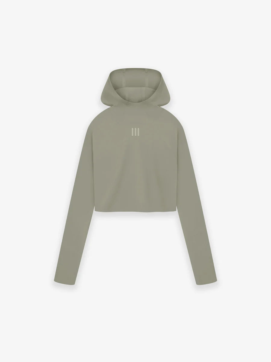 Adidas X Fear Of God Athletics Womens Base Layer Crop Hoodie Clay