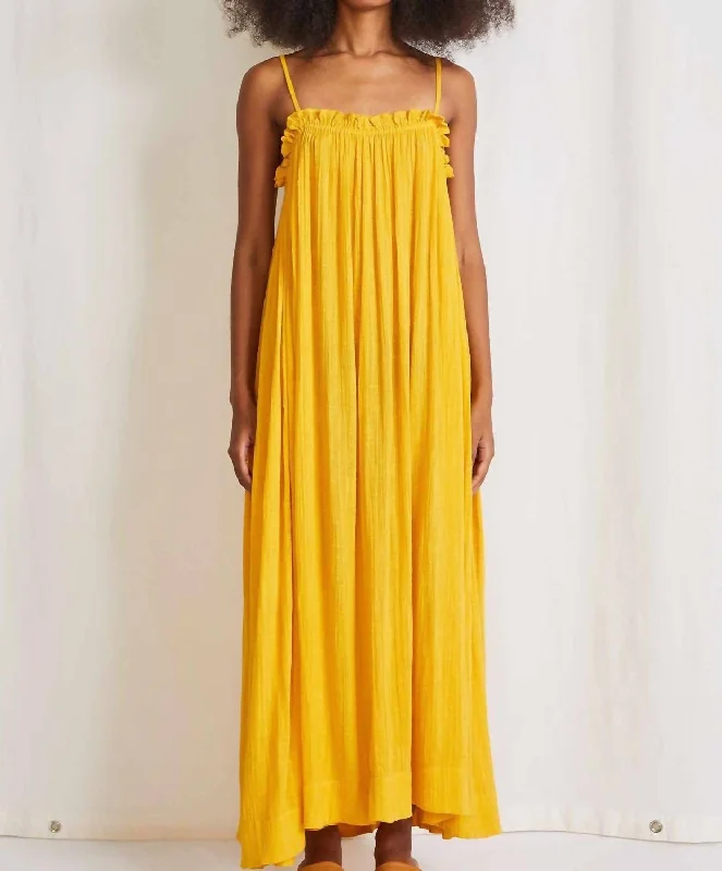 Pina Spaghetti Maxi Dress In Mimosa