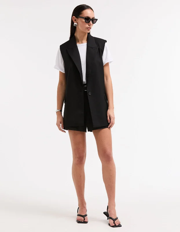 Isabelle Blazer Vest - Black