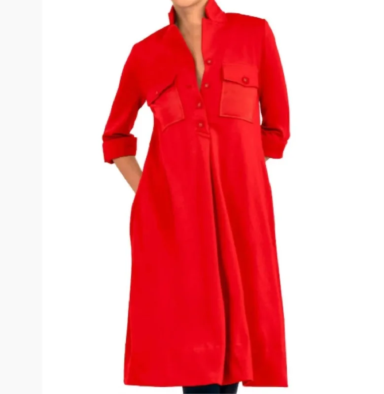 Ponte Alli Dress In Red