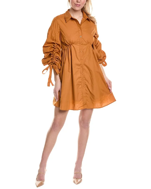 Beulah Gathered Sleeve Mini Dress