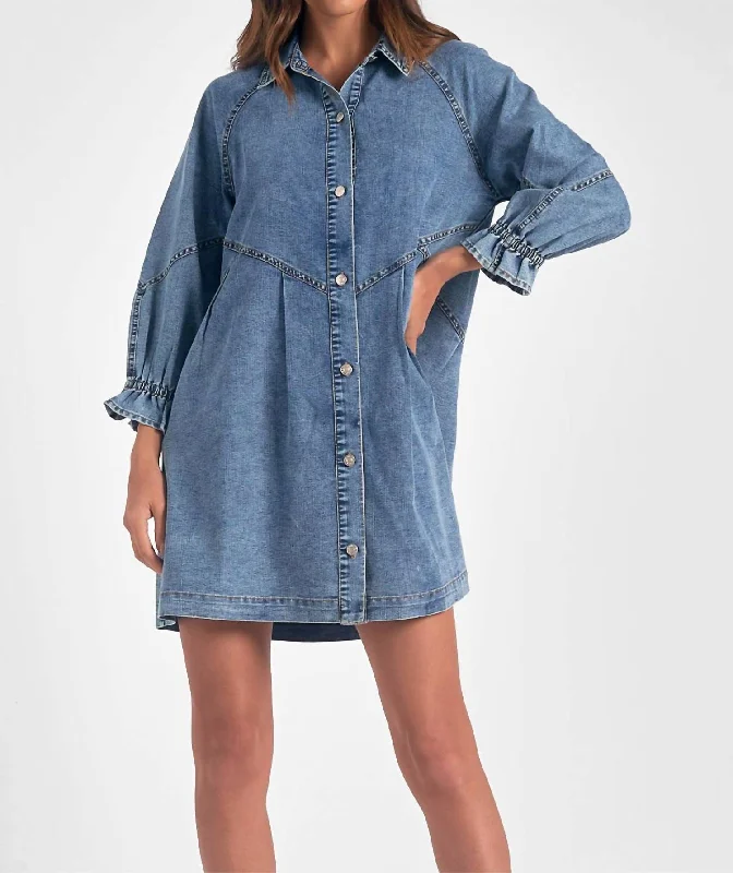 Brenna Denim Dress In Blue