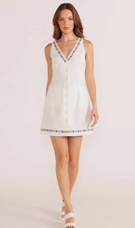 Elini Embroidered Mini Dress