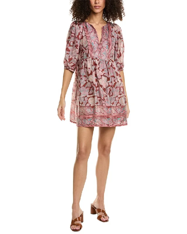 ba&sh Elbow Sleeve Silk Mini Dress