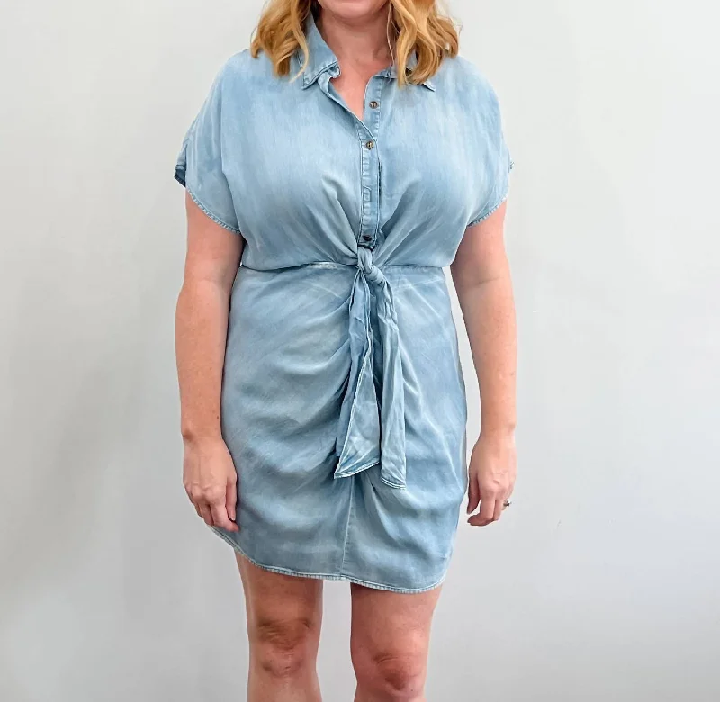 Pure Delight Denim Dress In Light Wash