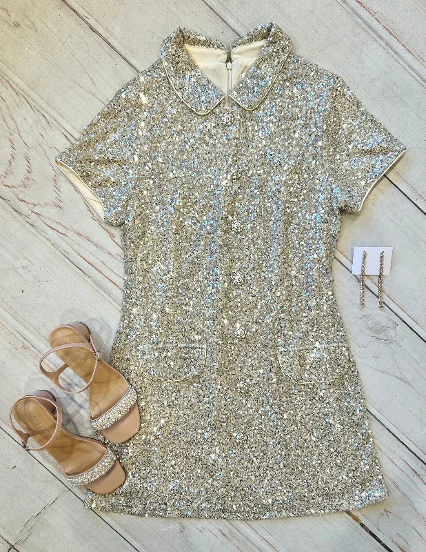 Sequin Collared Mini Dress