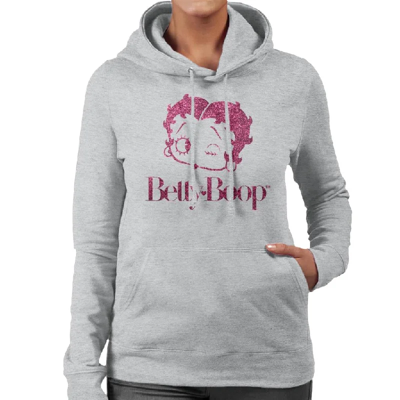 Betty Boop Winks Cherry Glitter Women's Hooded Sweatshirt