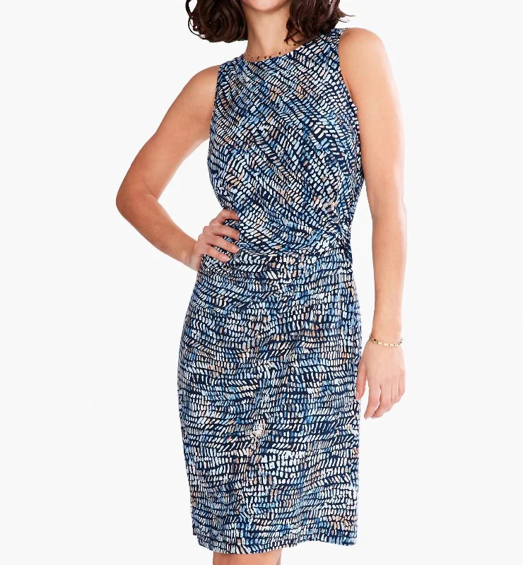 Water Drops Dress In Blue Multi