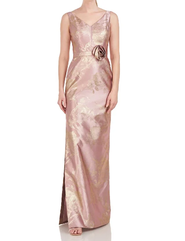 Joan Column Gown In Primrose