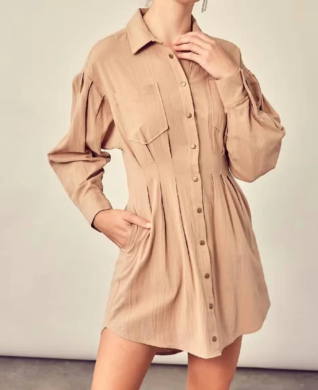 Coming Together Dress In Dark Taupe