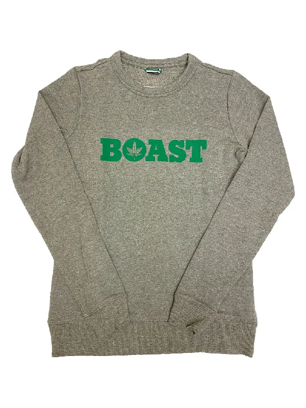 BOAST Women's Heather Gray Crewneck Sweatshirt $125 NEW