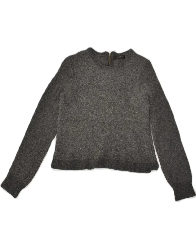 J. CREW Womens Boat Neck Jumper Sweater UK 6 XS Grey Wool