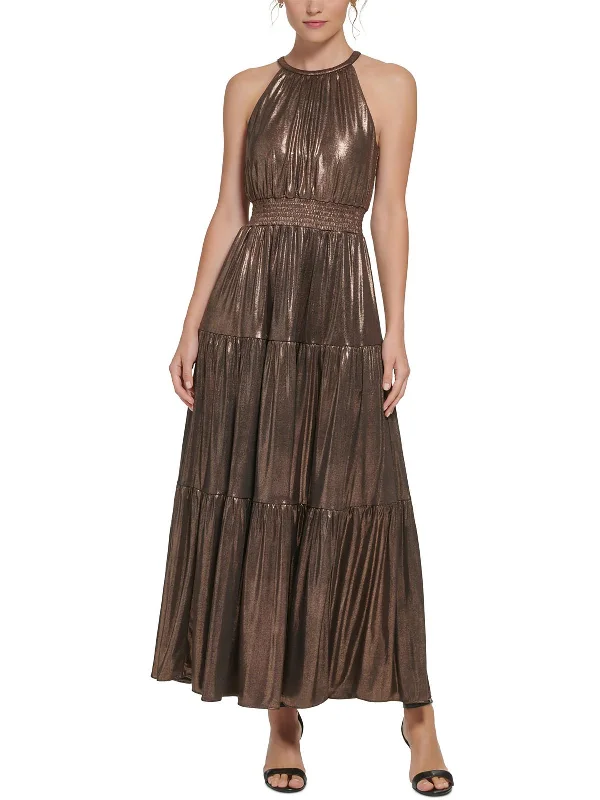 Womens Tiered Long Evening Dress